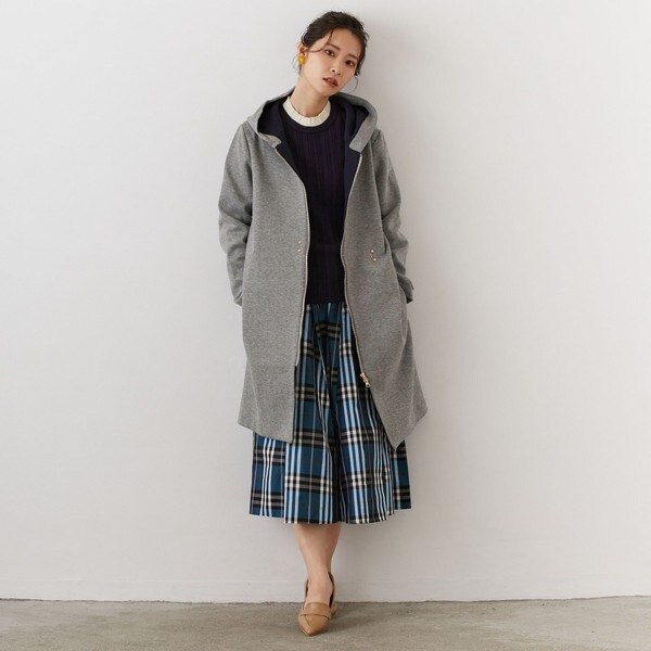 viavanda フード付きニットカーディガン　2way 2WAYフードカーディガン | ニコルホワイト(NICOLE WHITE