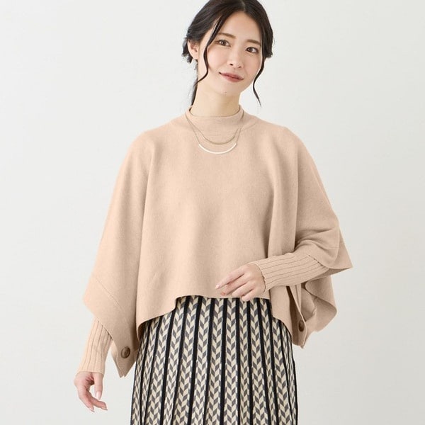 LAUBE BLANC リバーシブルポンチョ♡美品 ニットスヌードポンチョ アンサンブル | ニコルホワイト(NICOLE WHITE