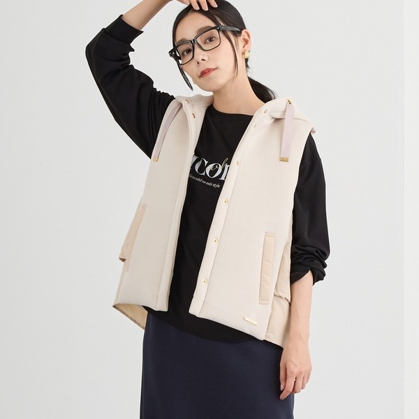 異素材使いフードベスト | ニコルホワイト(NICOLE WHITE) | マルイ