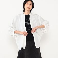 袖ドロスト使い５分袖バンドカラーシャツ