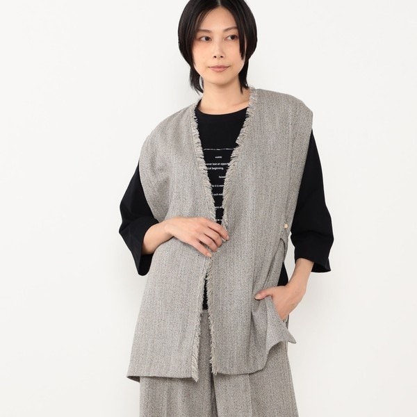 ニコルホワイト（NICOLE WHITE）/【WALDO】フリンジノーカラージレ WALDO】フリンジノーカラージレ | ニコルホワイト(NICOLE WHITE