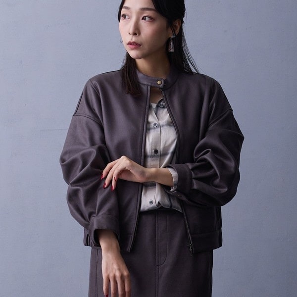 洗える】フォギーシアーVカラーショートブルゾン | ノーブル(Noble