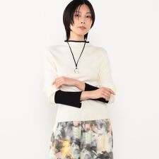 【WALDO】モックネック配色リブニット