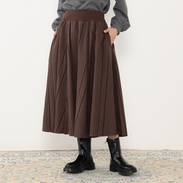 ニコルホワイト（NICOLE WHITE）/【WALDO】ジャガード柄ウエストリブフレアスカート WALDO】ジャガード柄ウエストリブフレアスカート | ニコルホワイト