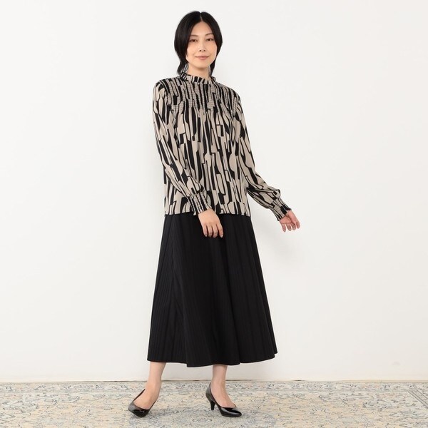 WALDO】ジャガード柄ウエストリブフレアスカート | ニコルホワイト