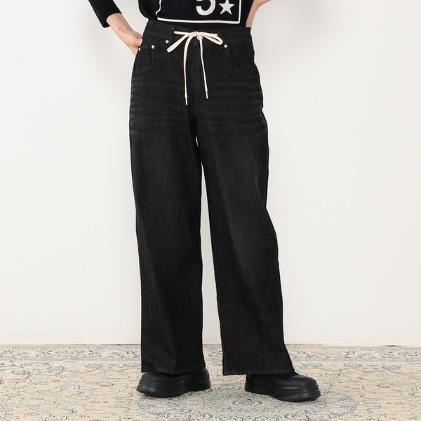 WALDO】ドロストワイドデニムパンツ | ニコルホワイト(NICOLE WHITE