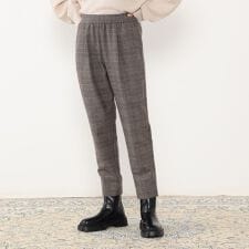 【WALDO】グレンチェック両面起毛トラックパンツ