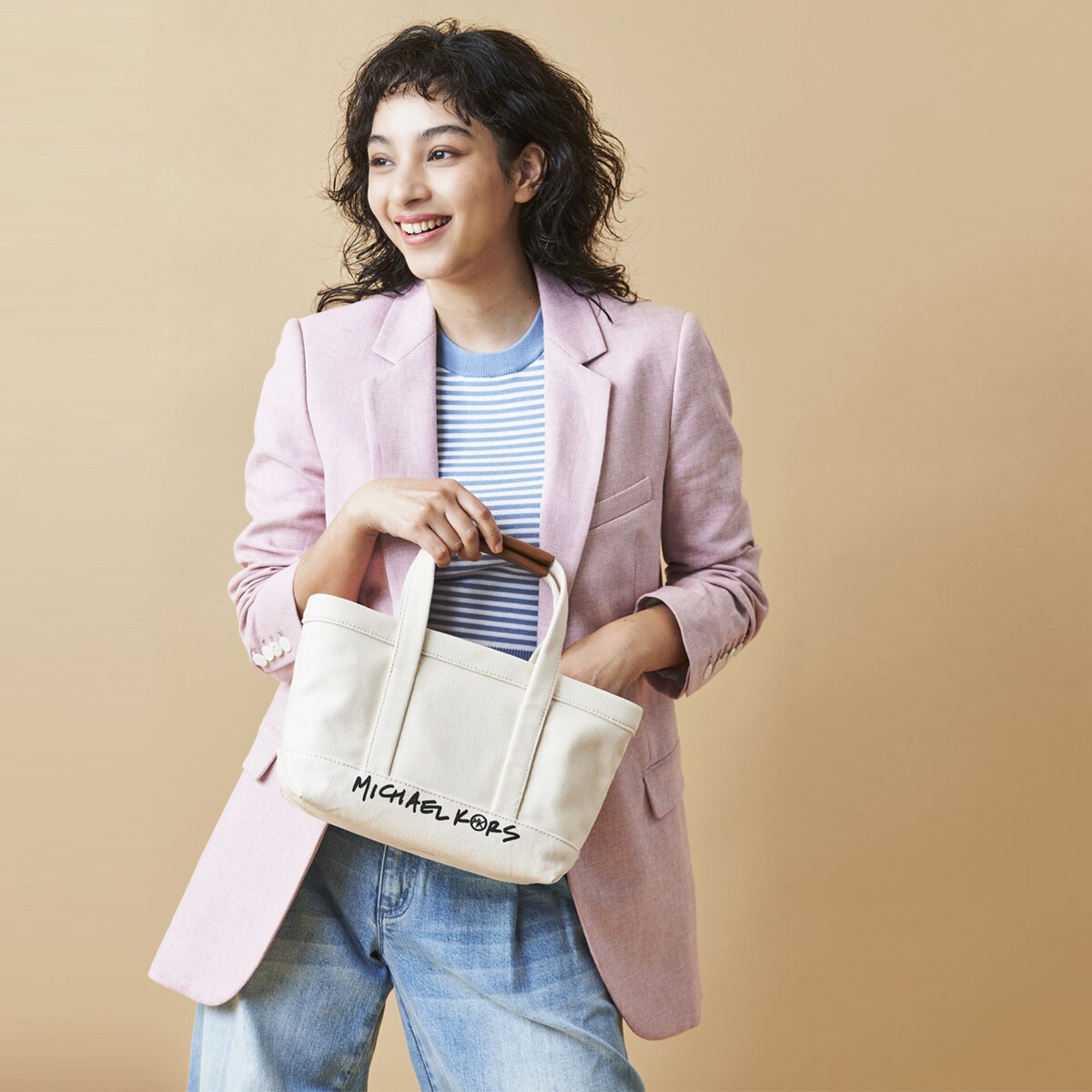 マイケルコースTHE MICHAEL BAG キャンバス トップジップ トート