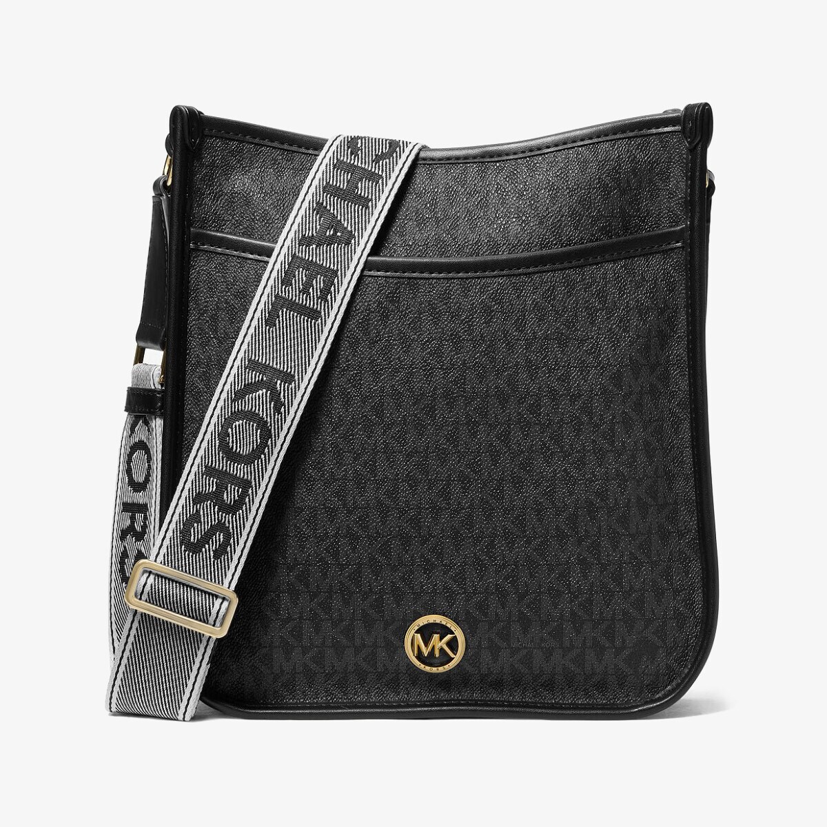 Michael Kors☆モノグラム ロゴ ストラップ ベルト ボディバッグ 新作【MICHAEL KORS】クロスボディバッグ☆ロゴストラップ