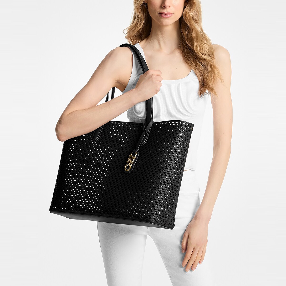 【国内発送】ELIZA ウーヴン レザー トート エクストララージ MICHAEL KORS トートバッグ ELIZA ウーヴン レザー トート