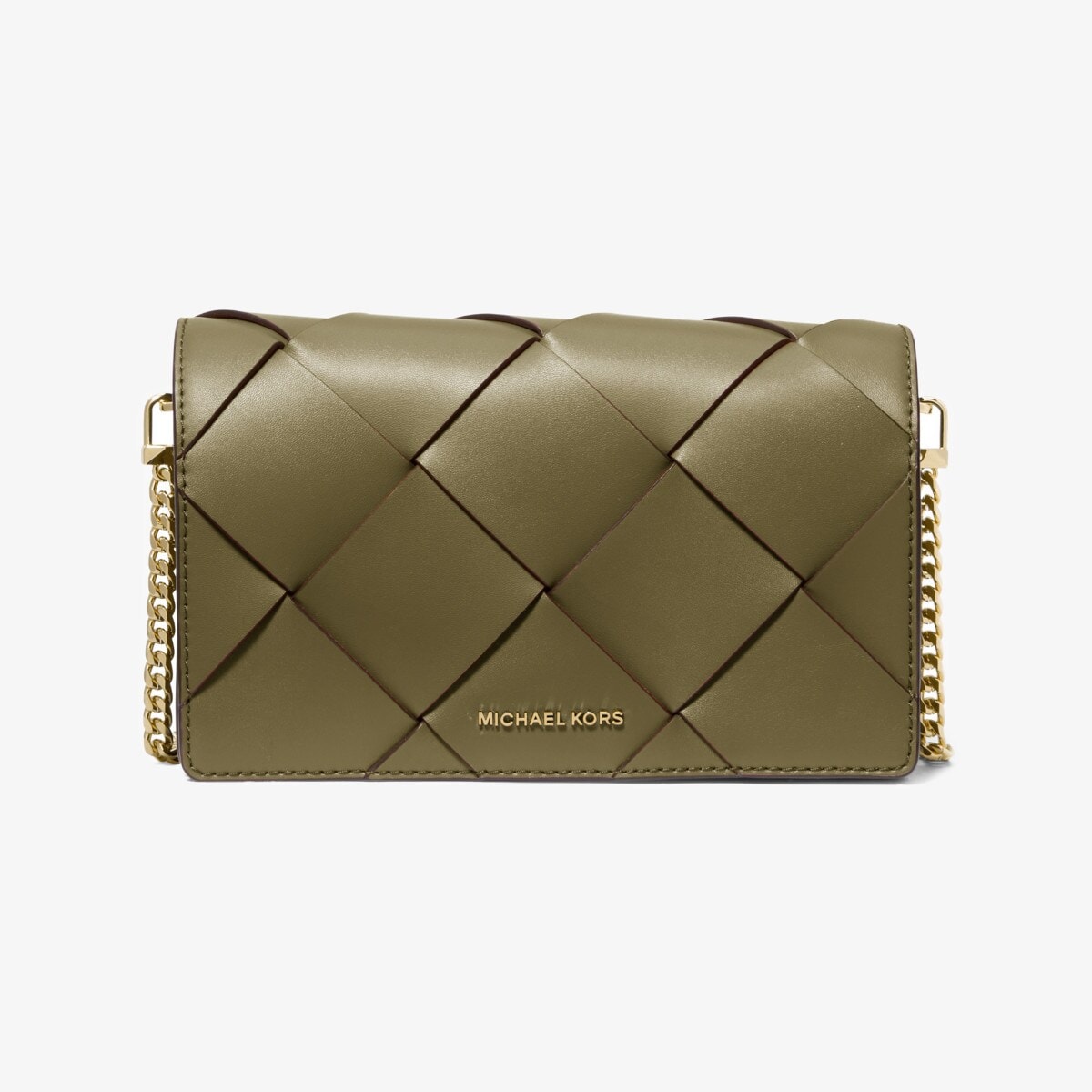 JET SET ウーヴン レザー フラップ チェーン クロスボディ ミディアム