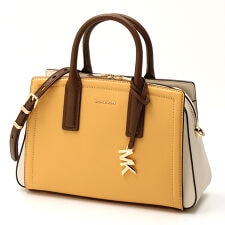 LAILA カラーブロック ぺブルレザー サッチェル スモール