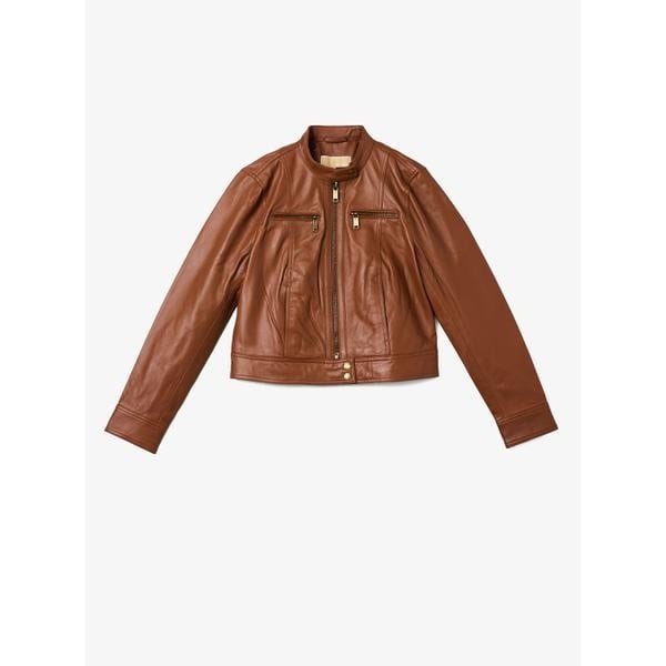 ジップ フロント レザー ジャケット | マイケル・コース(Michael Kors