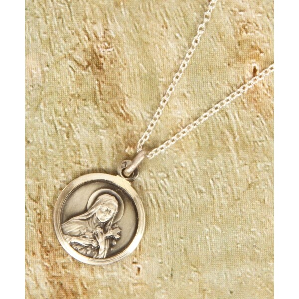 美しいオールド感】シルバー925 マリア二重メダイネックレス
