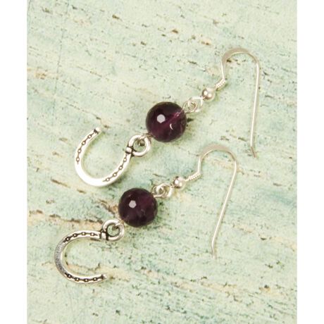 幸運をもたらすヒヅメ シルバー９２５ アメジスト ヒヅメピアス ワイスチャーム Wythecharm 4007 ファッション通販 マルイウェブチャネル