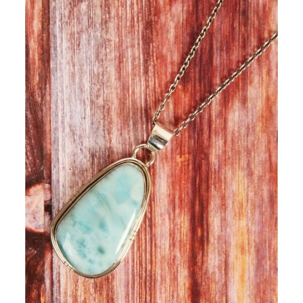 シルバー925フランス天然石】ラリマー変形ネックレス | マルイ