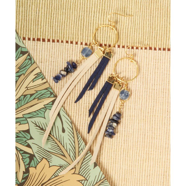 アガット K10 タッセル フリンジ アメリカン ピアス ゴールド