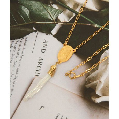 フランスヴィンテージ】K14GF ゴールドコネクター×淡水パールバー  