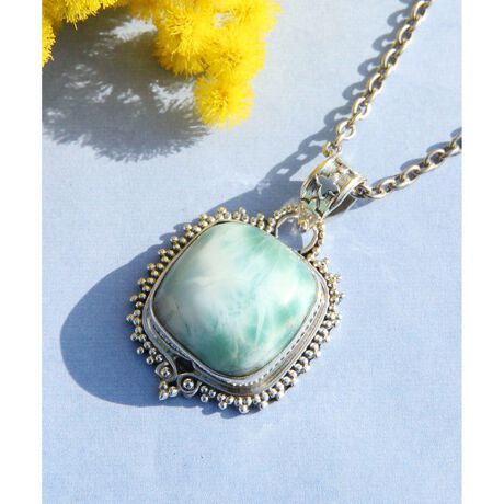 ⭐︎【天然】ラリマー ペンダントトップ k18 さりげ 9.7g 