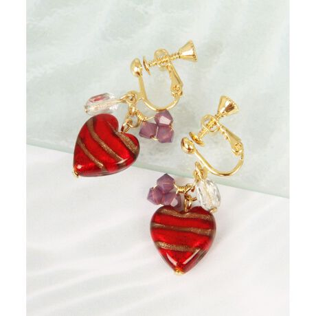 ハート♡美品【ジュピター】K10 透かし ダイヤモンド ハートピアス 