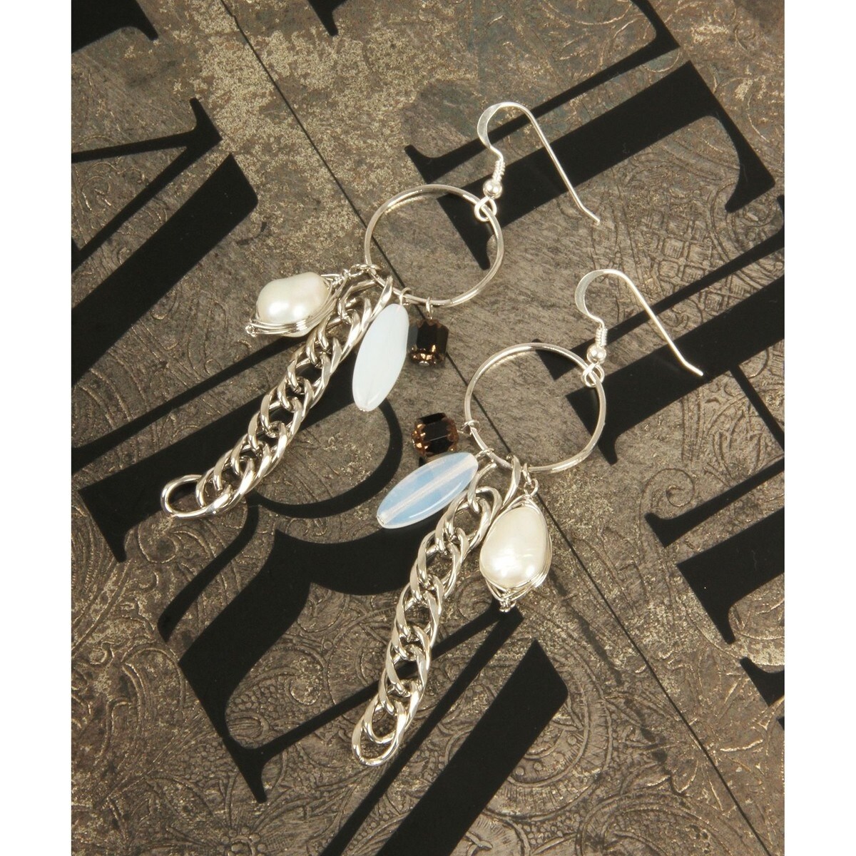 シルバー925 Sterling ボールデザインフープピアス/ワイド/軽研磨仕上 シルバー925 レディース Sterling ボールデザインフープピアス