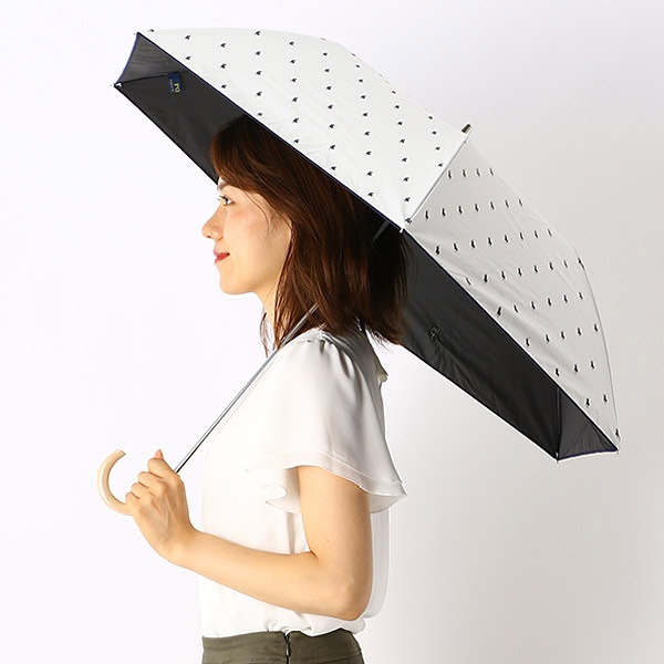 日傘（2つ折り／晴雨兼用／楽々開閉）【フワクール軽量／遮光＆UV遮蔽 
