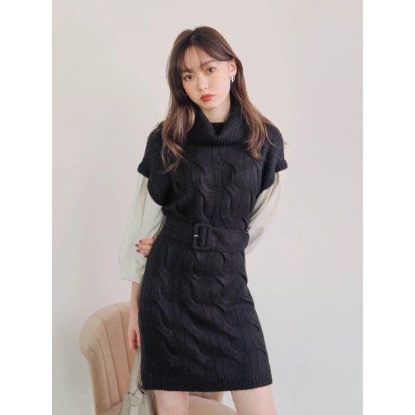 ン 大人気 新品 ノ シャツドッキングケーブルニットワンピース リップサービス | ワンピース