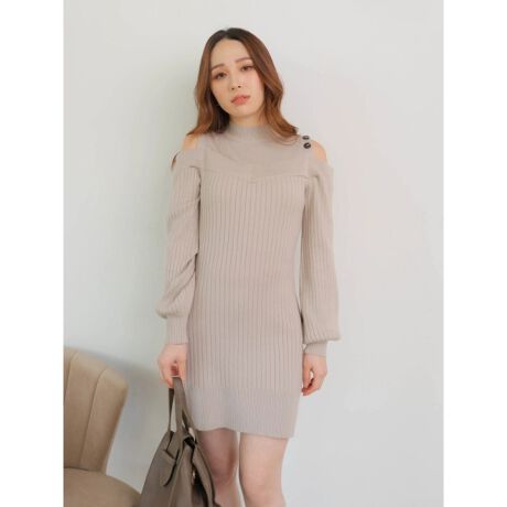 レイヤードオープンショルダーニットワンピース リップサービス Lipservice ファッション通販 マルイウェブチャネル