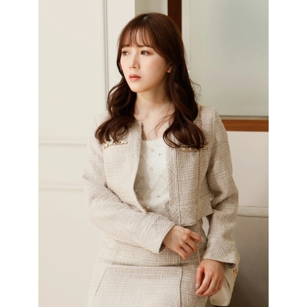 ドビーツイル SETUP ノーカラージャケット | ナチュラルビューティー