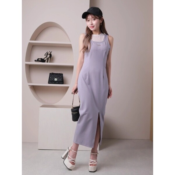 【LIPSERVICE】レイヤードオープンショルダーニットワンピース リップサービス LIP SERVICE レイヤードオープンショルダー