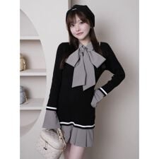 シャツドッキングプリーツワンピース