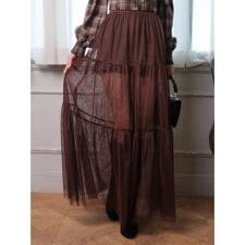 リップサービス(LIPSERVICE)の2wayショーパン付チュールフレアスカート