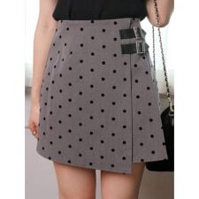 ダブルベルトラッププリーツスカート