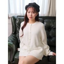 Fluffyラメニットカーディガン