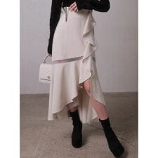 リップサービス(LIPSERVICE)のシアーラインラッフルロングスカート