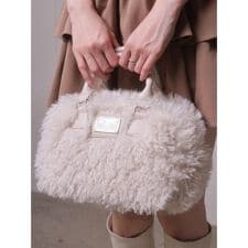 プードルボアミニボストンバッグ