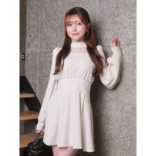 レースドッキングフレアワンピース