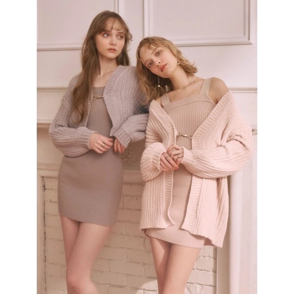 フロントZIPバイカラーニットワンピース | リップサービス(LIPSERVICE