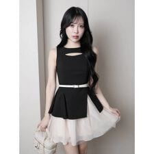 レイヤードノースリワンピース