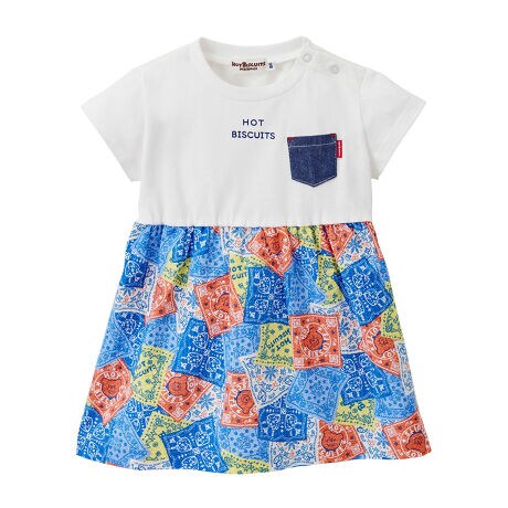 バンダナ柄 切り替え ワンピース ミキハウス ホットビスケッツ Mikihouse Hot Biscuits 72 1902 380 ファッション通販 マルイウェブチャネル