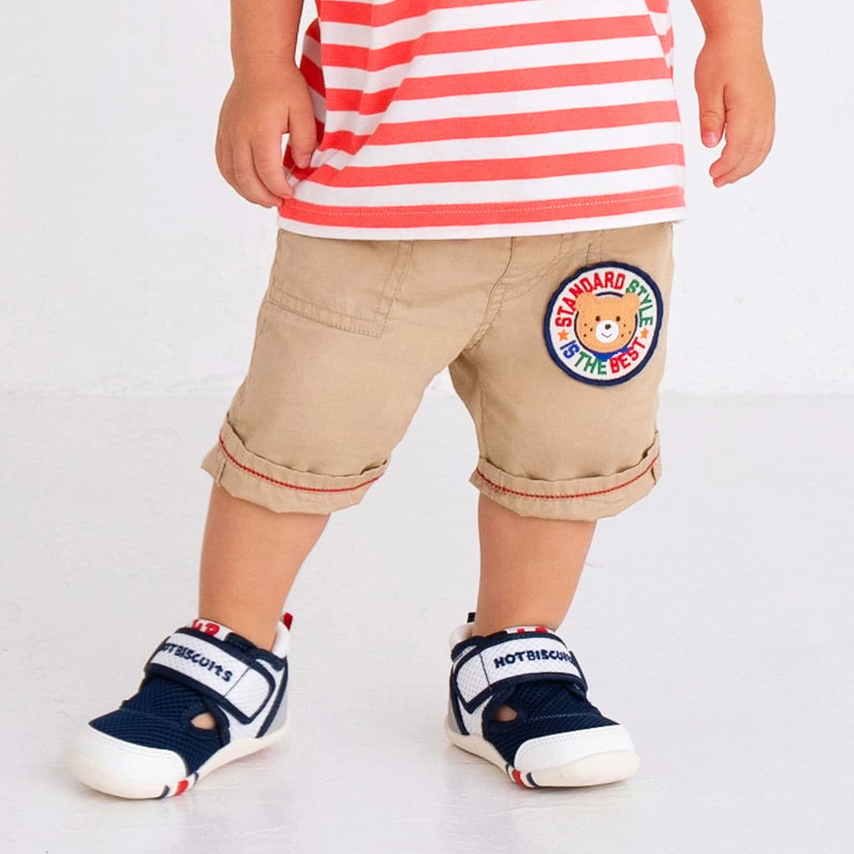 ワッペン 6分丈 ハーフパンツ