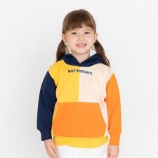 ミキハウス ホットビスケッツ(MIKIHOUSE HOT BISCUITS)のマルチカラー配色切り替え ロゴパーカー