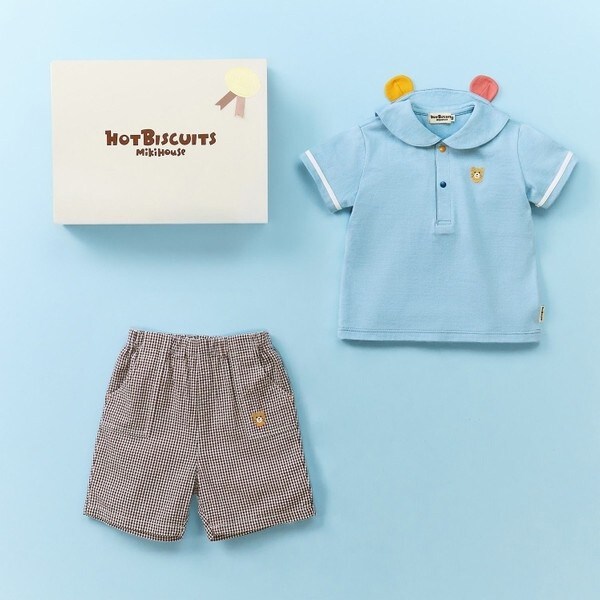 90 ホットビ　セーラーシャツ　パンツ　セット セーラーカラー半袖Tシャツ＆ハーフパンツセット【BOX付き