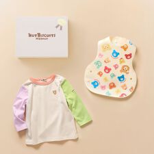 ミキハウス ホットビスケッツ(MIKIHOUSE HOT BISCUITS)の長袖Tシャツ＆お食事スタイセット【BOX付き】