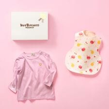 ミキハウス ホットビスケッツ(MIKIHOUSE HOT BISCUITS)の長袖Tシャツ＆お食事スタイセット【BOX付き】