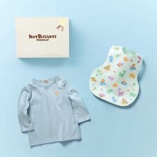 ミキハウス ホットビスケッツ(MIKIHOUSE HOT BISCUITS)の長袖Tシャツ＆お食事スタイセット【BOX付き】