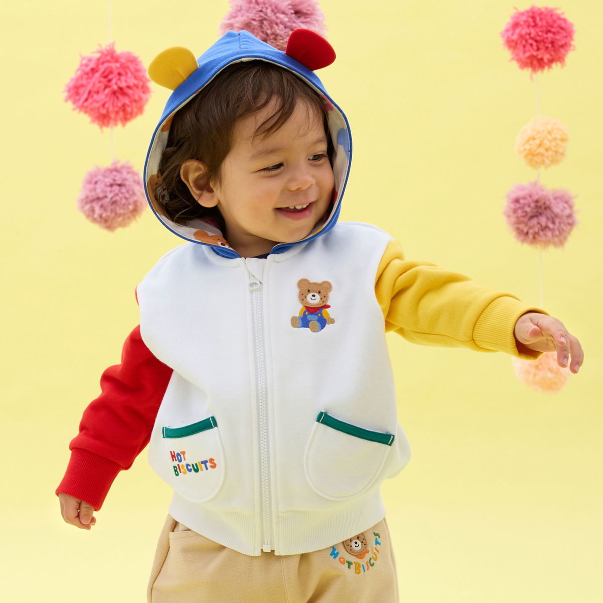 顔ドン ワッフル素材 パーカー | ミキハウス ホットビスケッツ