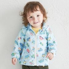 ビーンズ×乗り物 総柄ウインドブレーカー