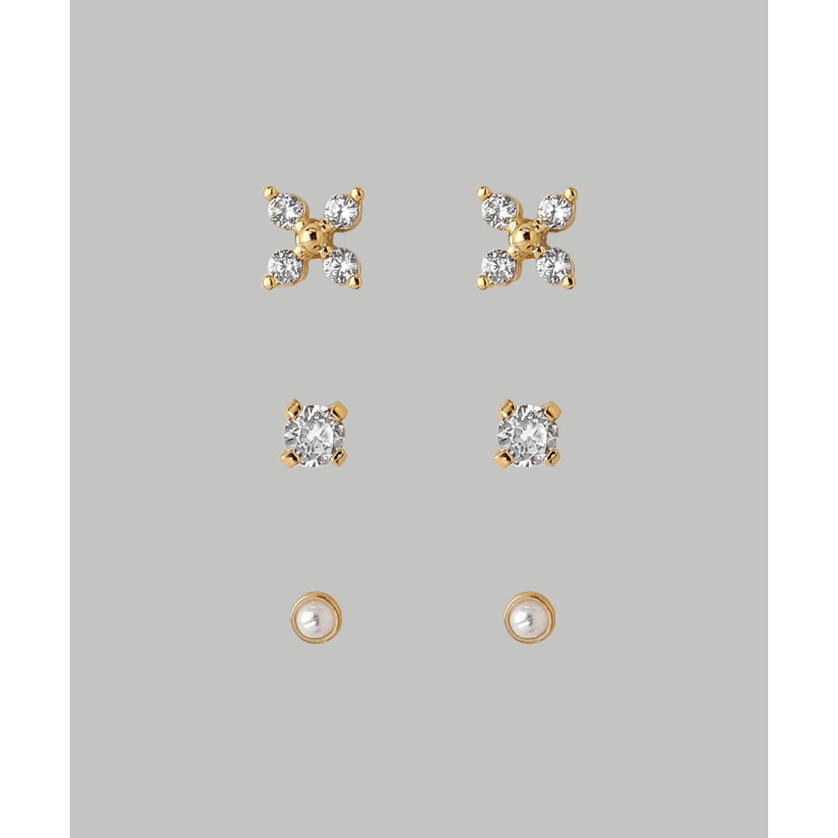紫陽花の花、沈丁花の花、パール1粒、ピアス　3点（3ペア）　新品 ビジュー×パールフラワーセットピアス[3ペアセット] | アネモネ