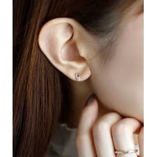 天然石×ドロップメタルピアス[K10]